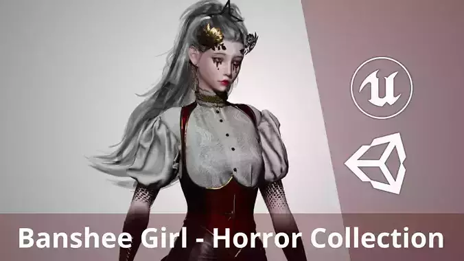 Banshee Girl - Game Ready Low-poly 3D model
