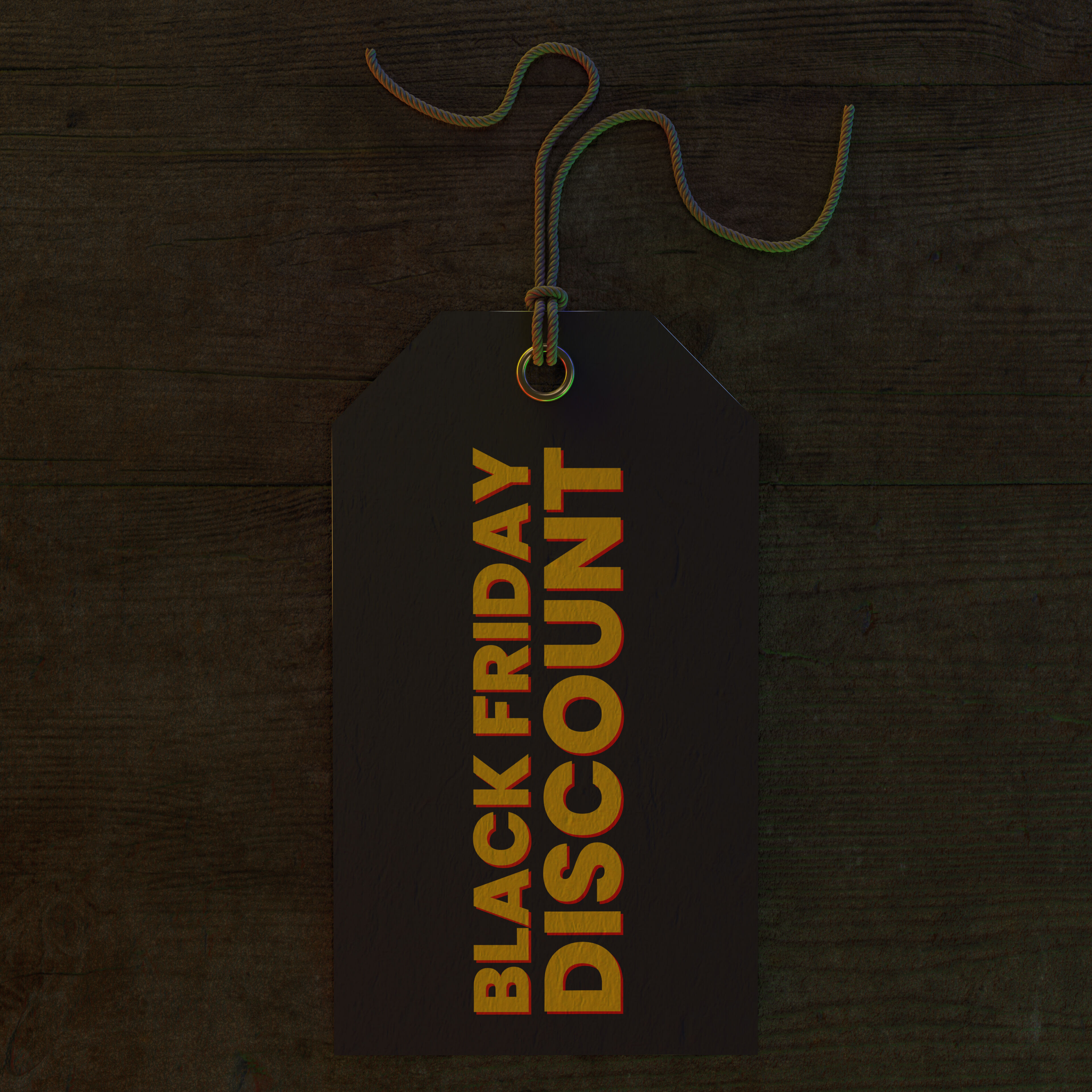 Price Tag with Extendable and Editable Rope 3D model_1