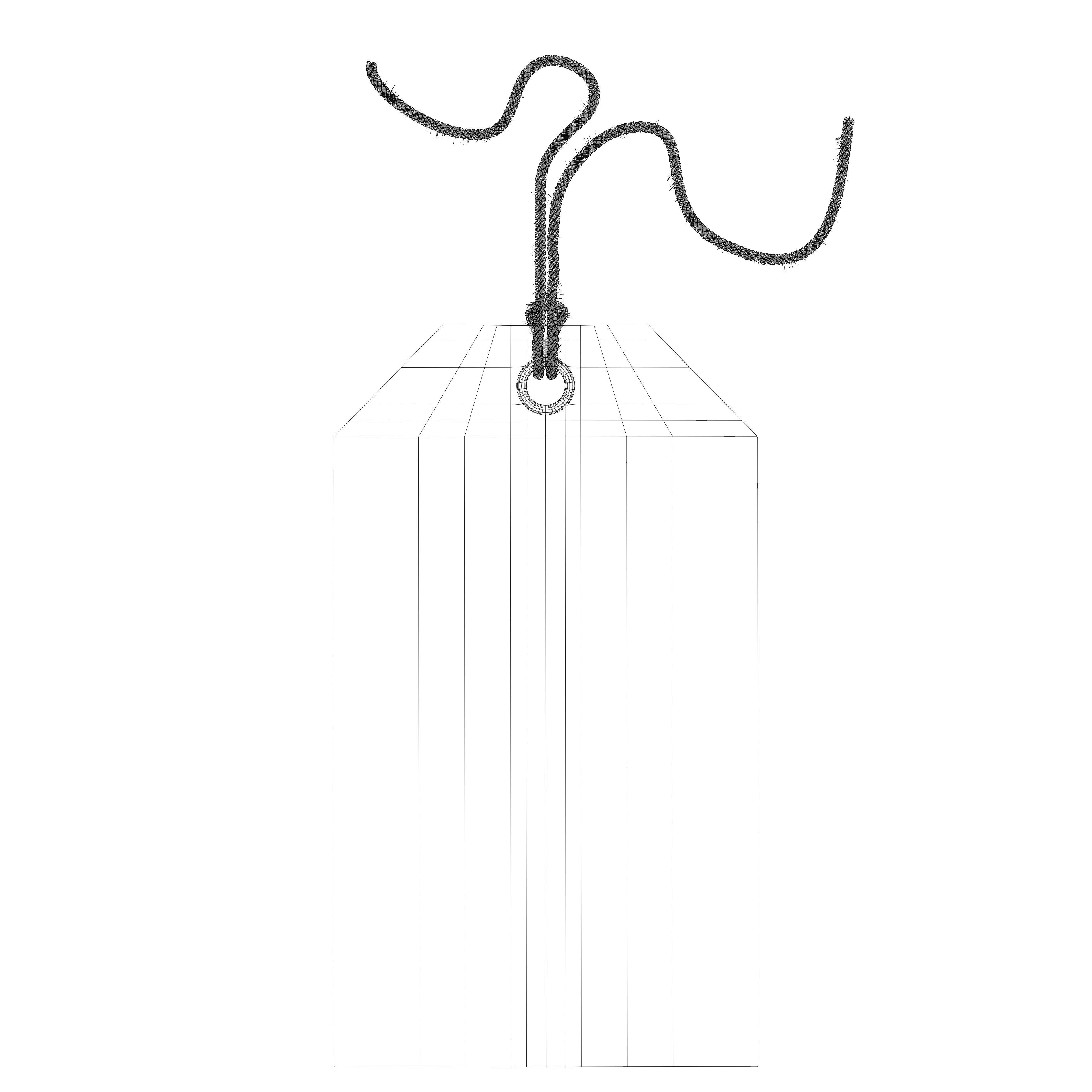 Price Tag with Extendable and Editable Rope 3D model_5