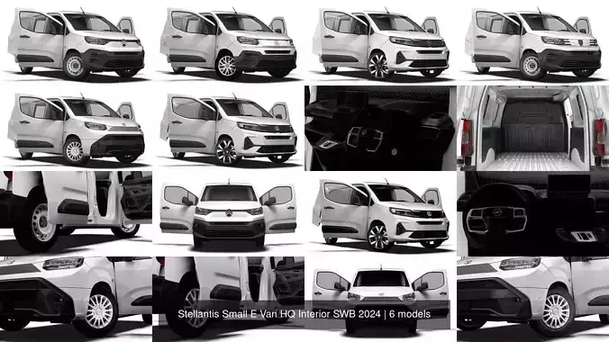 Stellantis Small E Van HQ Interior SWB 2024 3D Model Collection Stellantis Small E Van HQ Interior SWB 2024 3D Model Collection