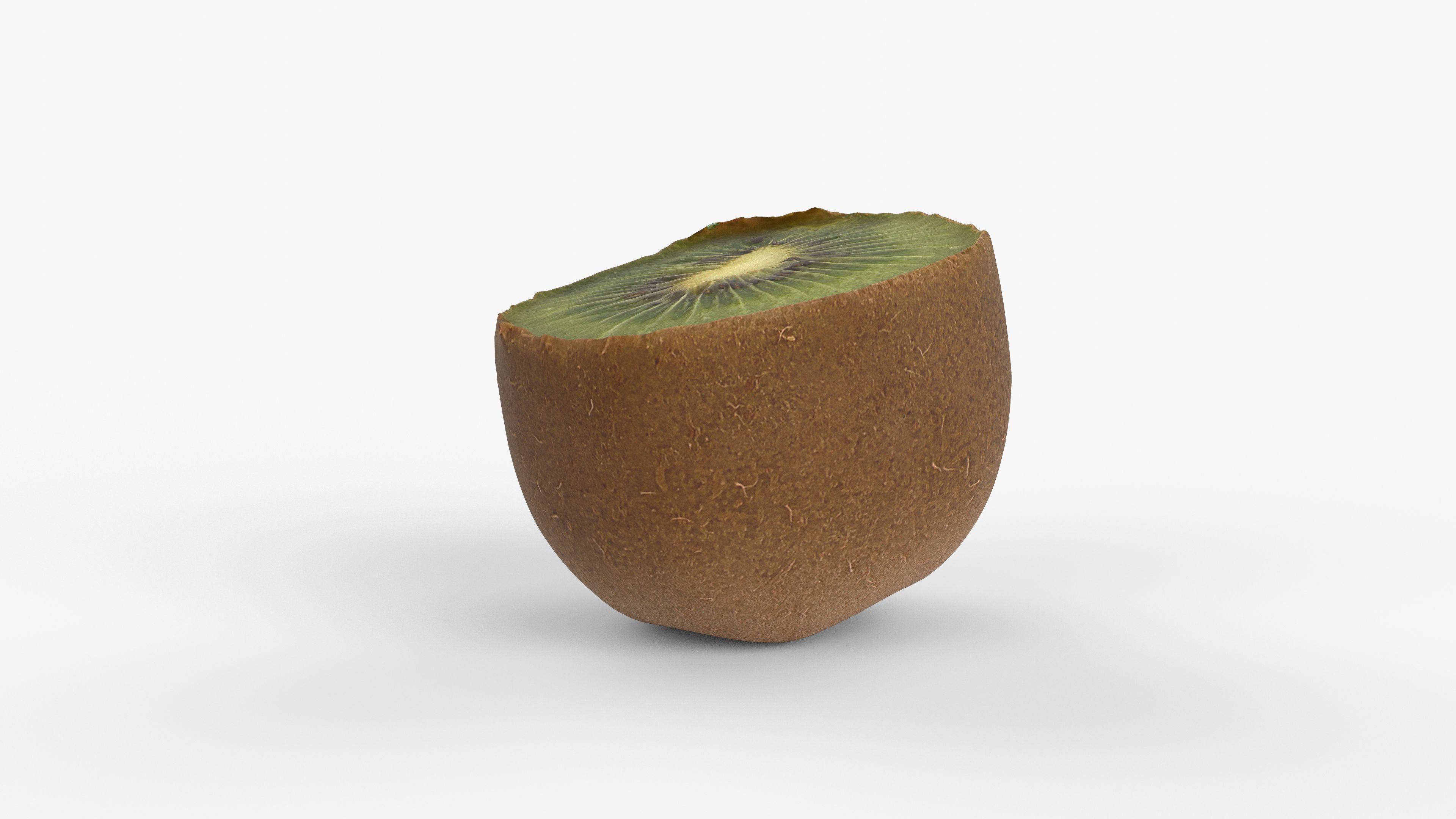 Photorealistic 3D scan half a kiwi Low-poly 3D model_2