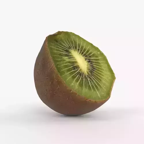 Photorealistic 3D scan half a kiwi Low-poly 3D model