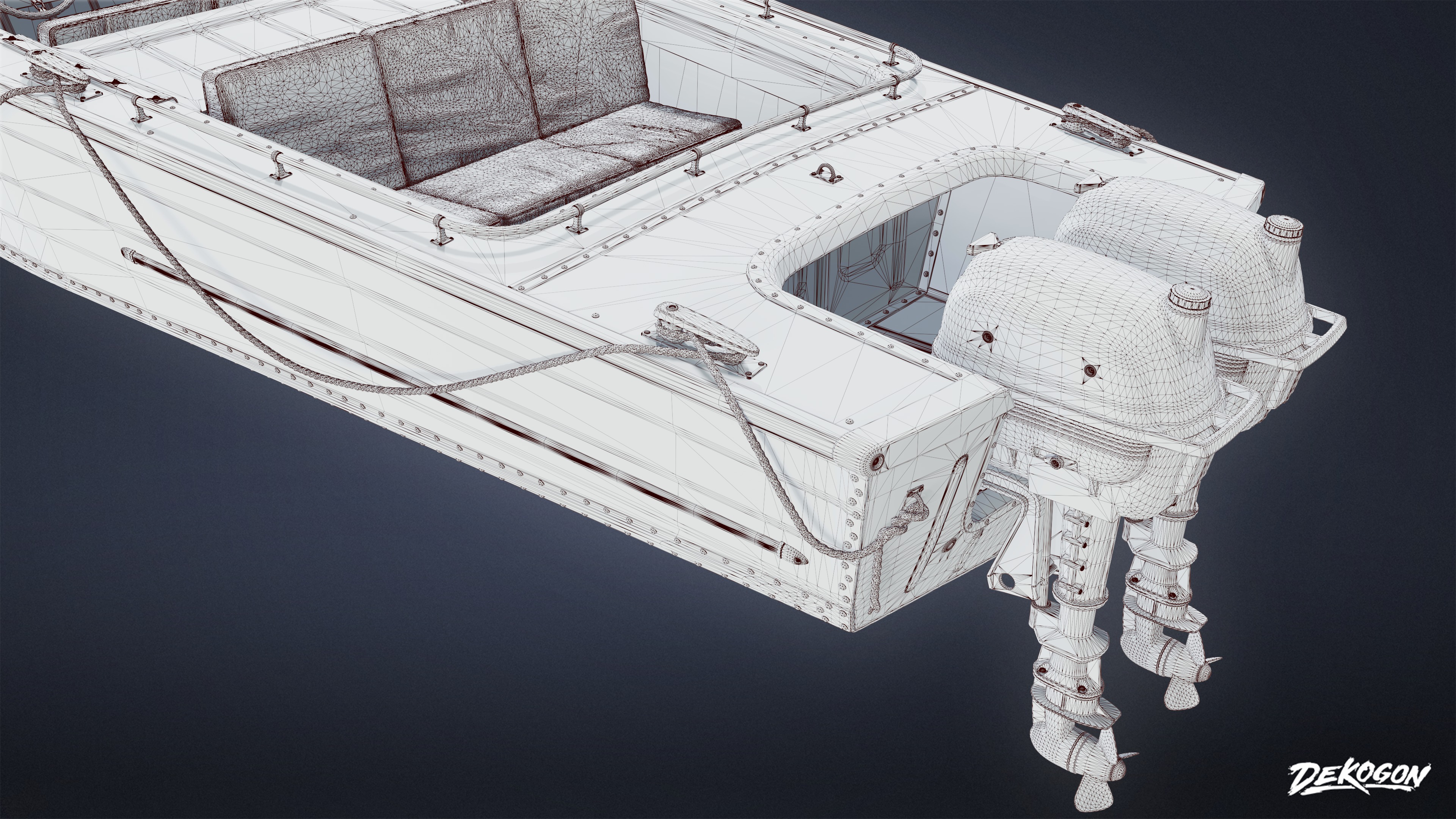 BOATYARD - Boat 25 - LOW POLY AND NANITE Low-poly 3D model_9