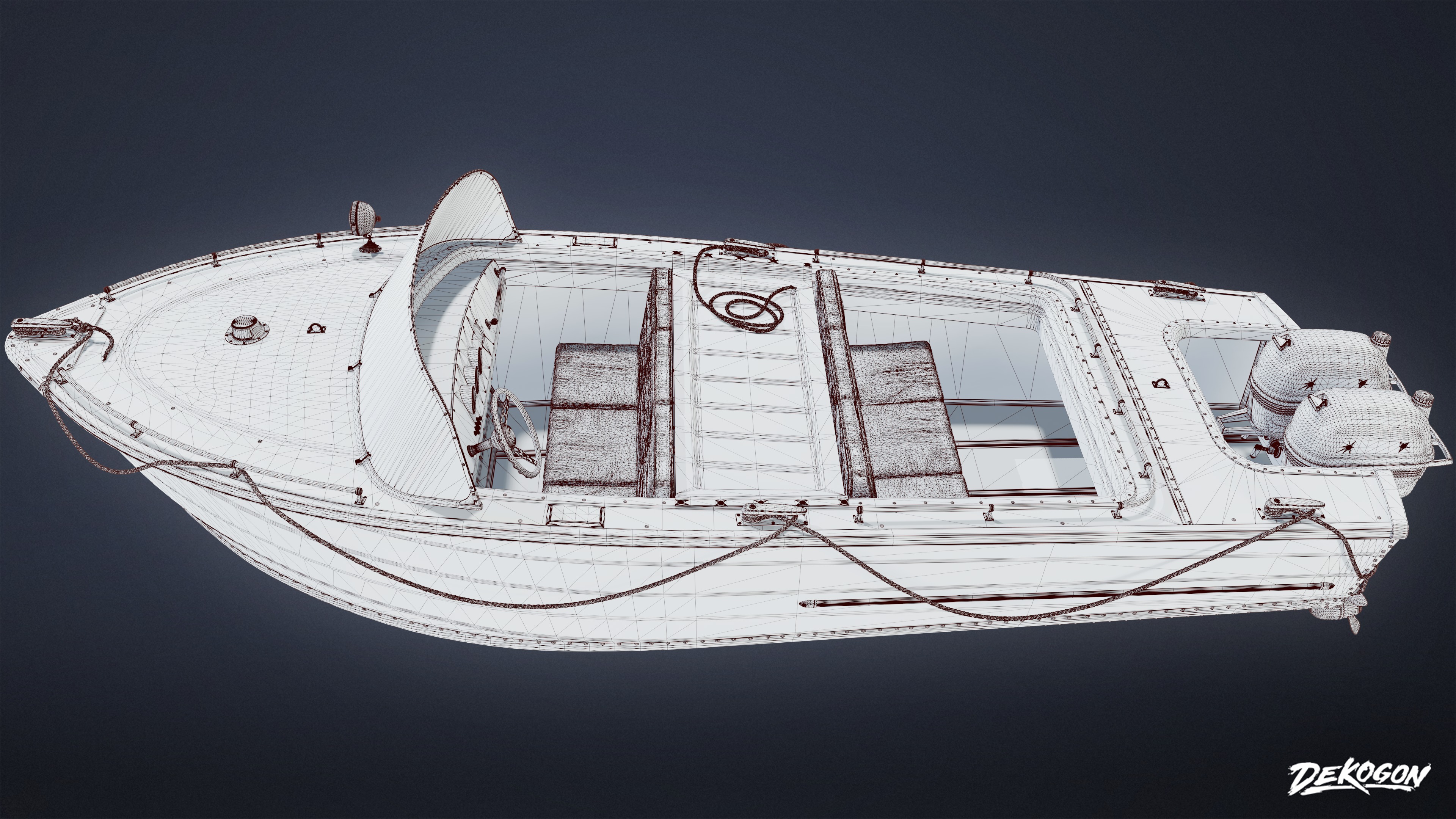 BOATYARD - Boat 25 - LOW POLY AND NANITE Low-poly 3D model_8