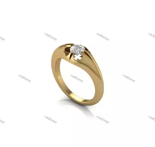 Elegant Solitaire Diamond Ring 3D Model
