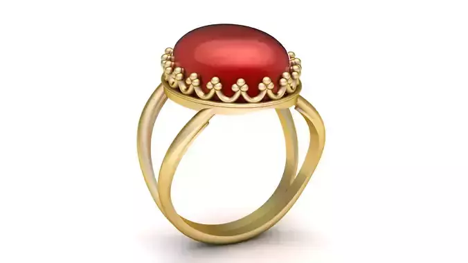 DOUBLE LAYER RUBY RING 3D PRINTABLE MODEL
