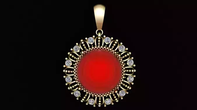 AMTIQUE RUBY PENDANT 3D PRINTALE MODEL
