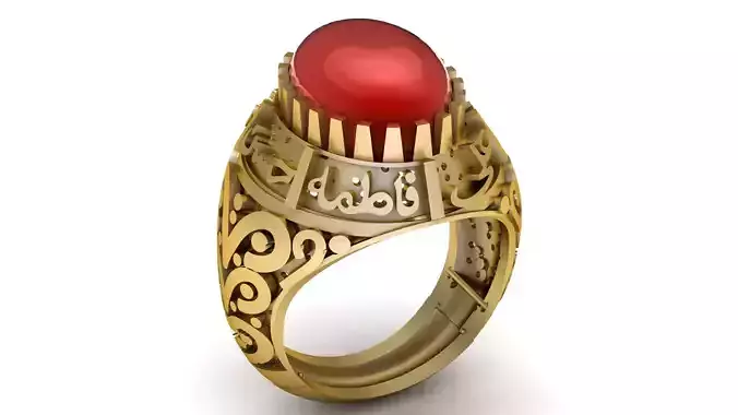 MUSLIM NAME RED RUBY RING 3D PRINTABLE RING 3D PRINTABLE MODEL