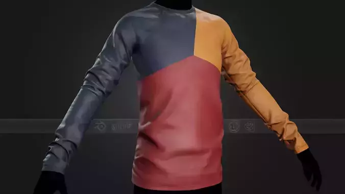 Summer Long Sleeve T-Shirt Low-poly 3D model
