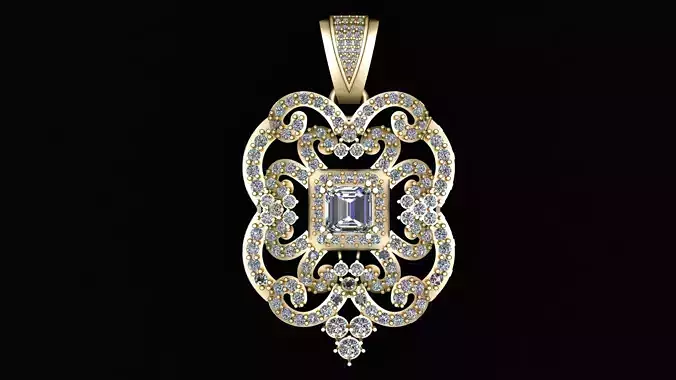 ANTIQUE PRECIOUS PENDANT 3D PRINTABLE MODEL