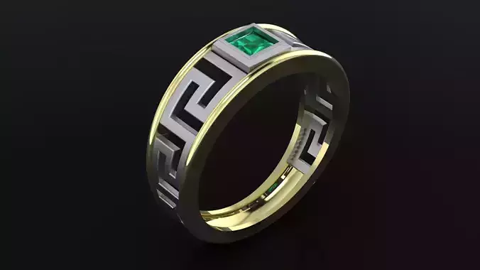 Ring with greek ornament for CNC or 