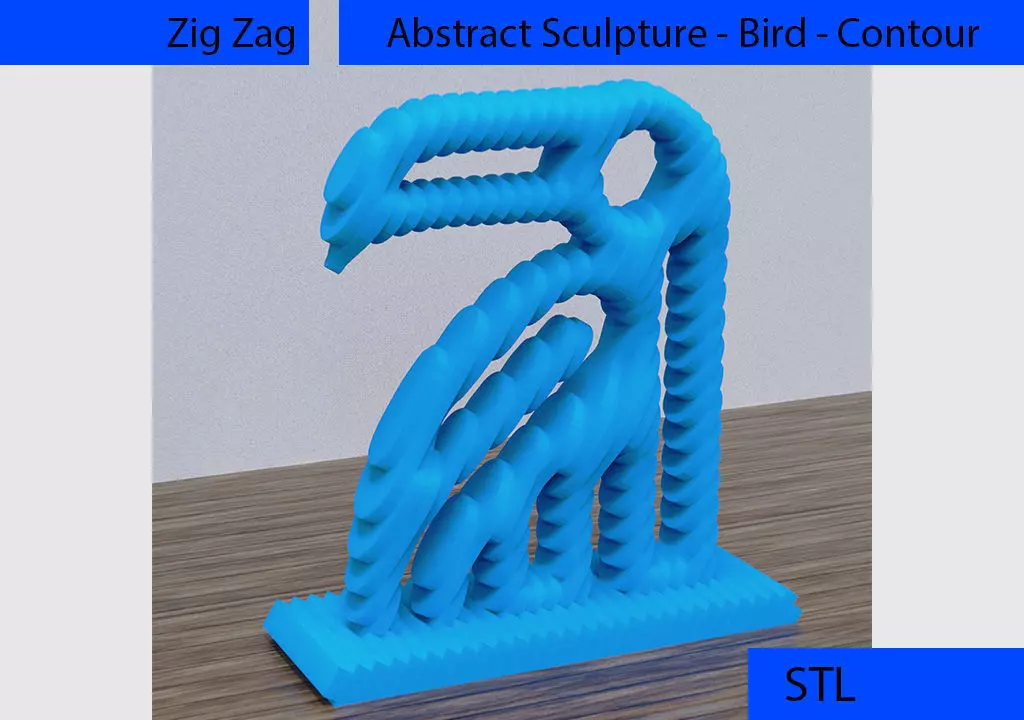Abstract Sculpture - Bird - Contour - Sculpture for Decoration 3D print model