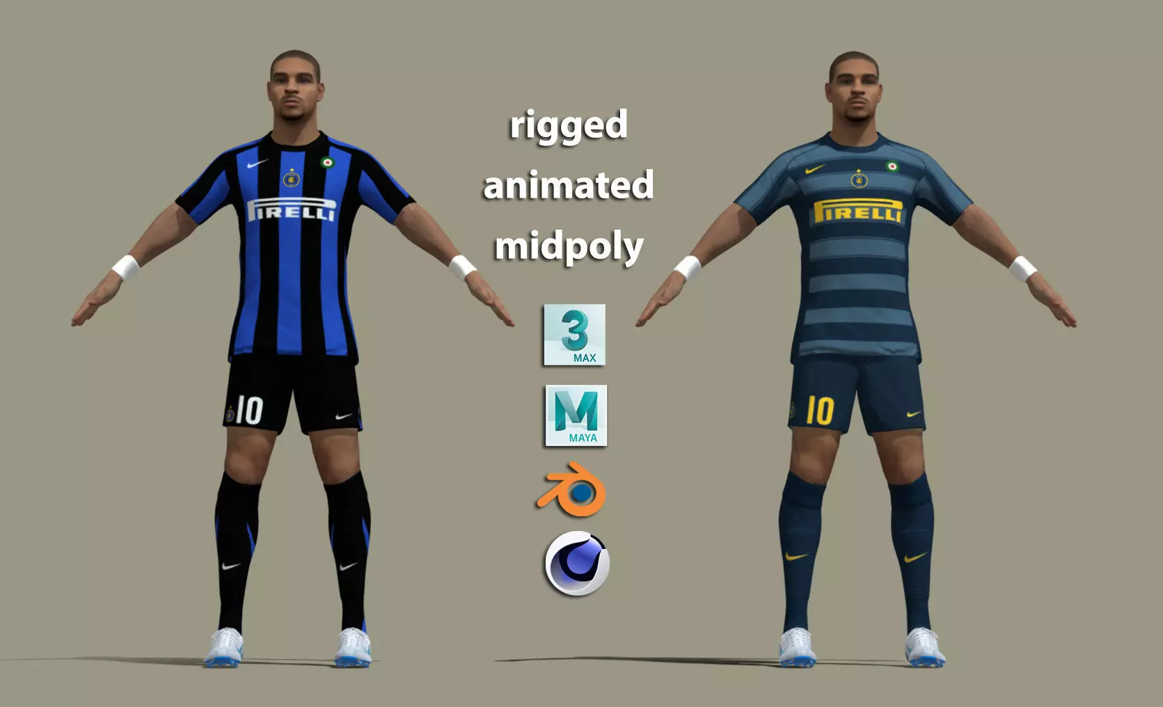 T-Pose Rigged Adriano Leite Inter Milan 2006 3D model_0
