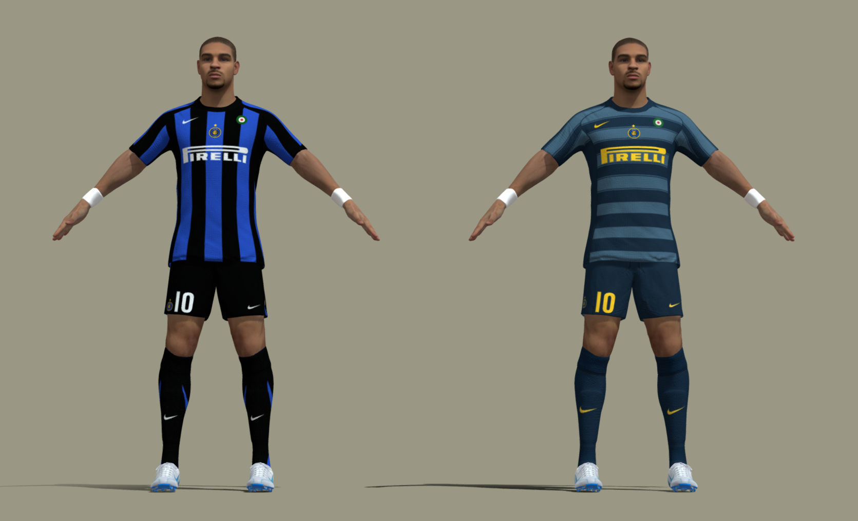 T-Pose Rigged Adriano Leite Inter Milan 2006 3D model_2