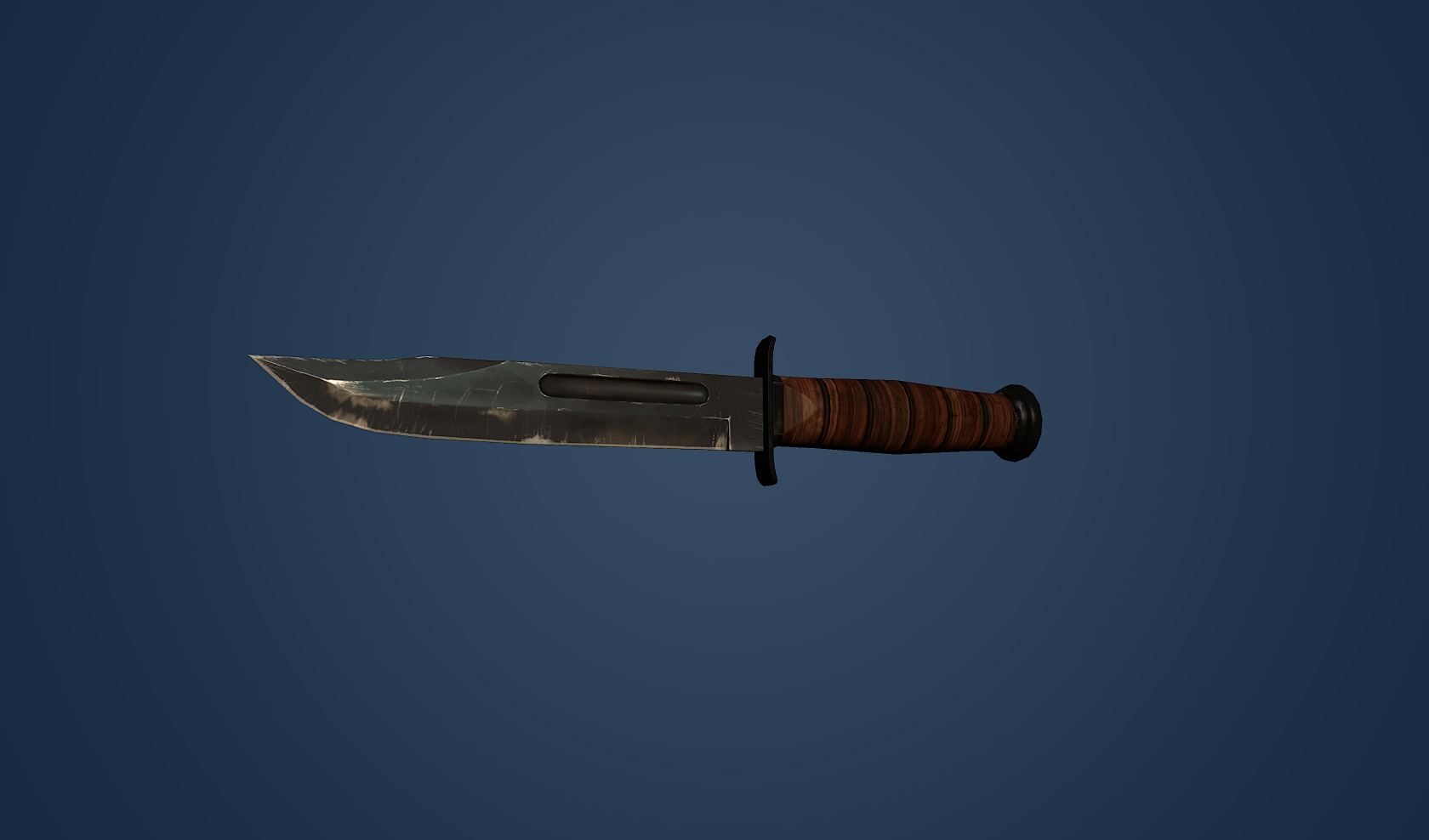 Ka-Bar Military Knife 3D Model Game Ready Low-poly 3D model_2