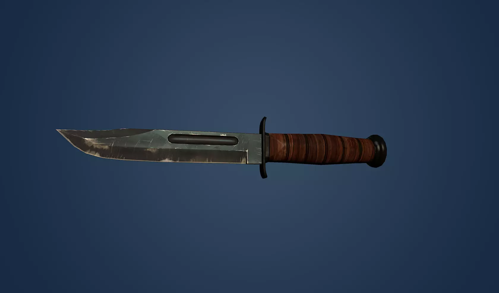 Ka-Bar Military Knife 3D Model Game Ready Low-poly 3D model_0