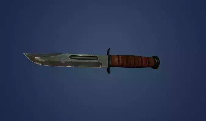 Ka-Bar Military Knife 3D Model Game Ready