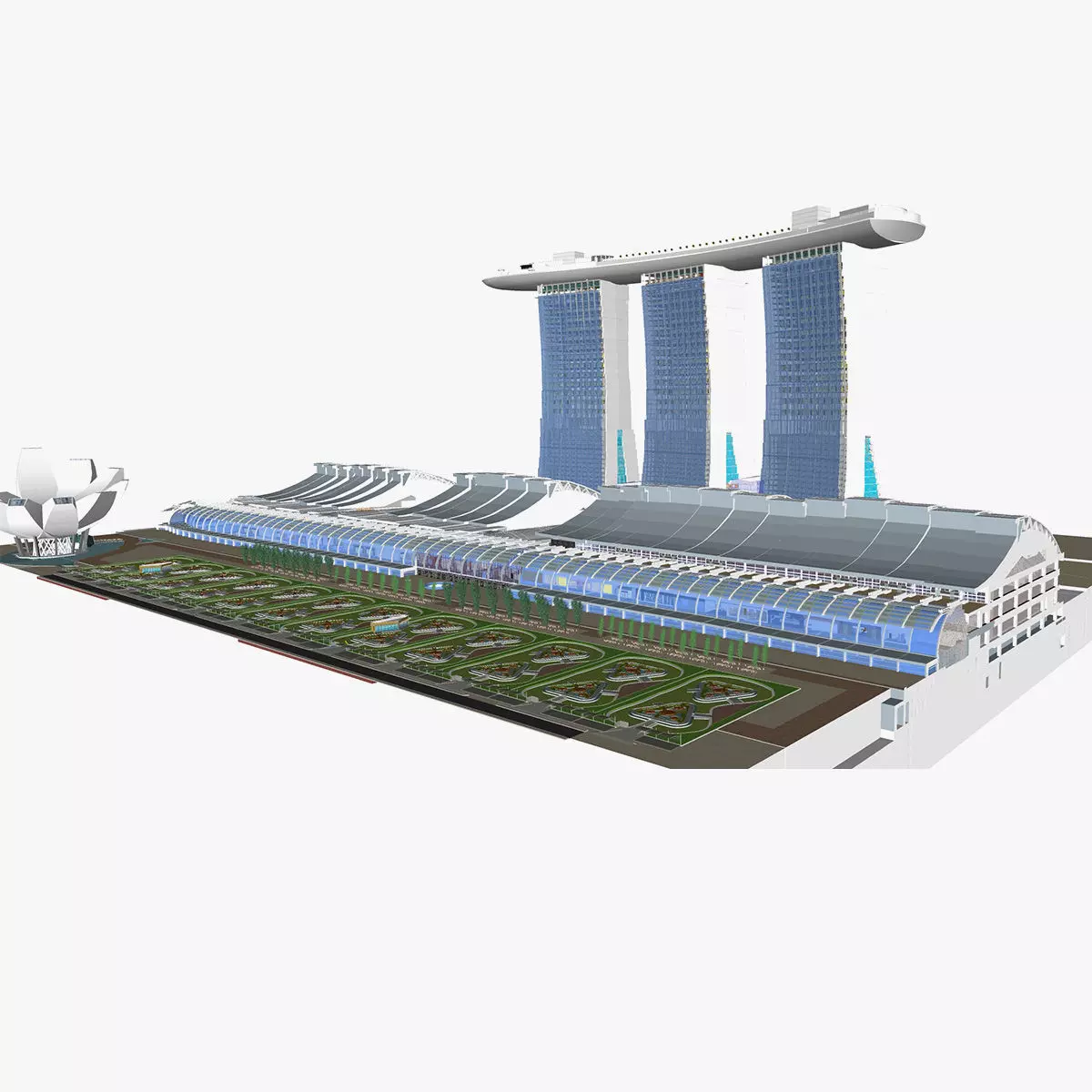Marina bay sands Singapore 3D model