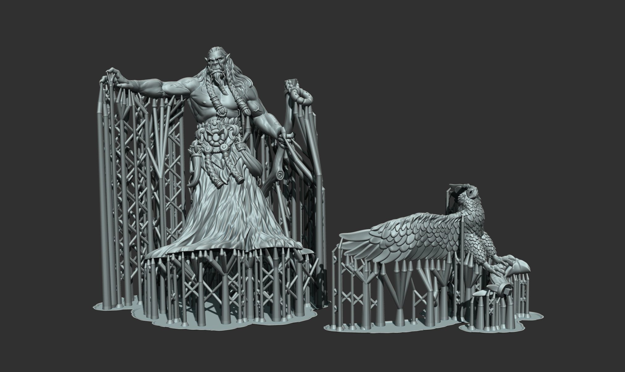 Orc Shaman 3D printing miniature 3D print model_4