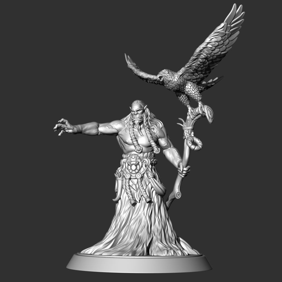 Orc Shaman 3D printing miniature 3D print model_5
