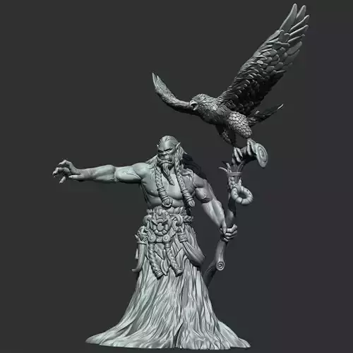 Orc  Shaman 3D printing miniature 3D print model