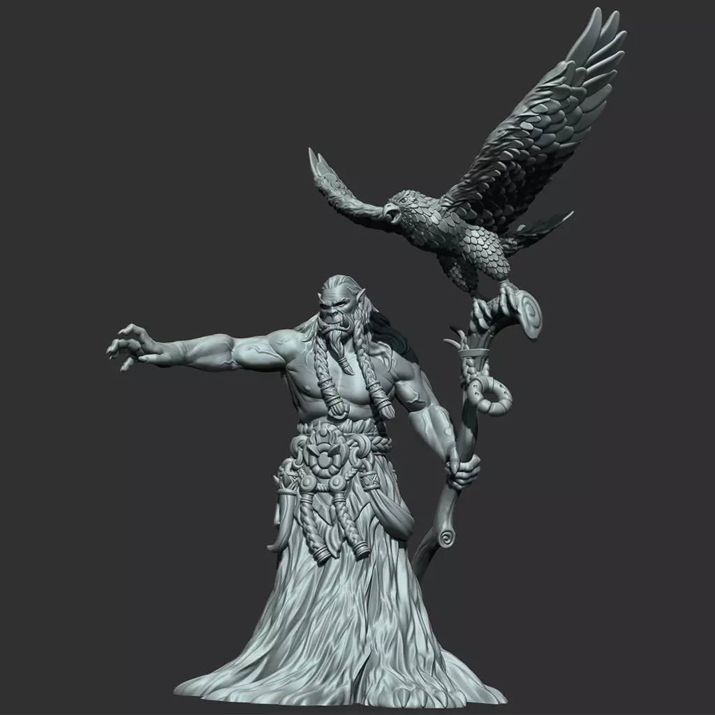Orc Shaman 3D printing miniature 3D print model_0