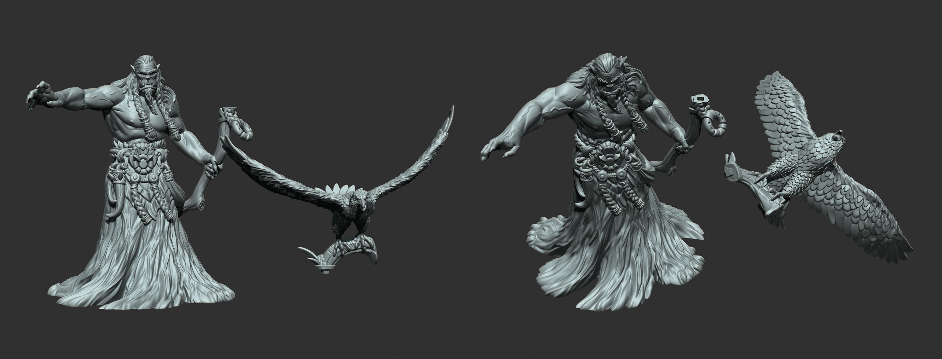 Orc Shaman 3D printing miniature 3D print model_3