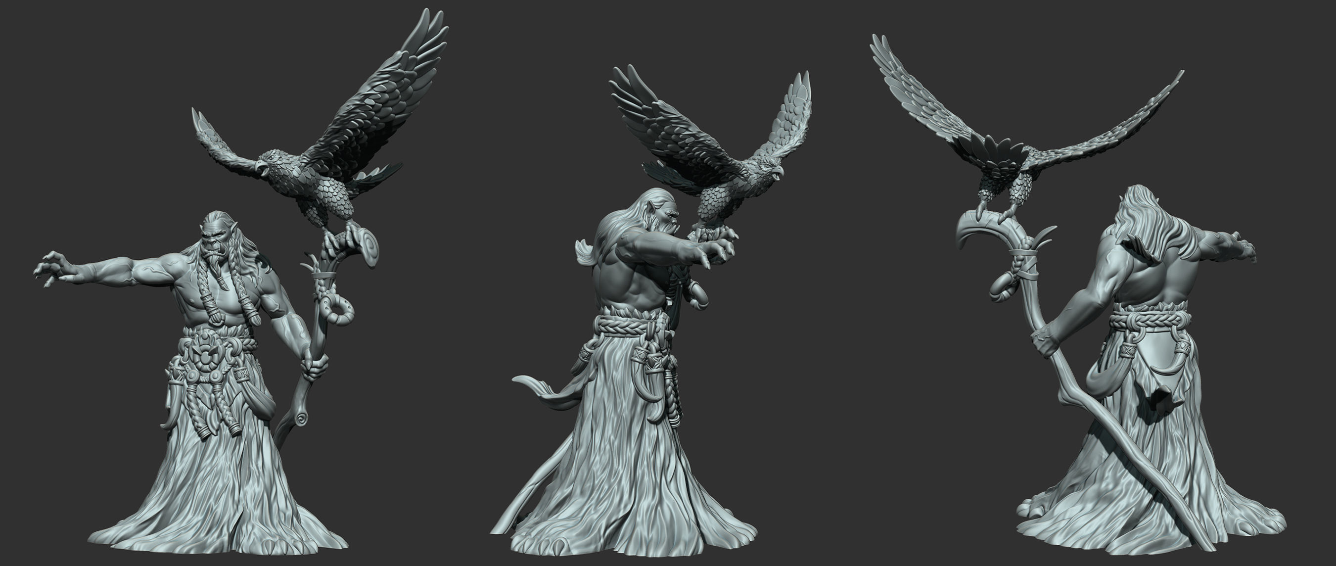 Orc Shaman 3D printing miniature 3D print model_2