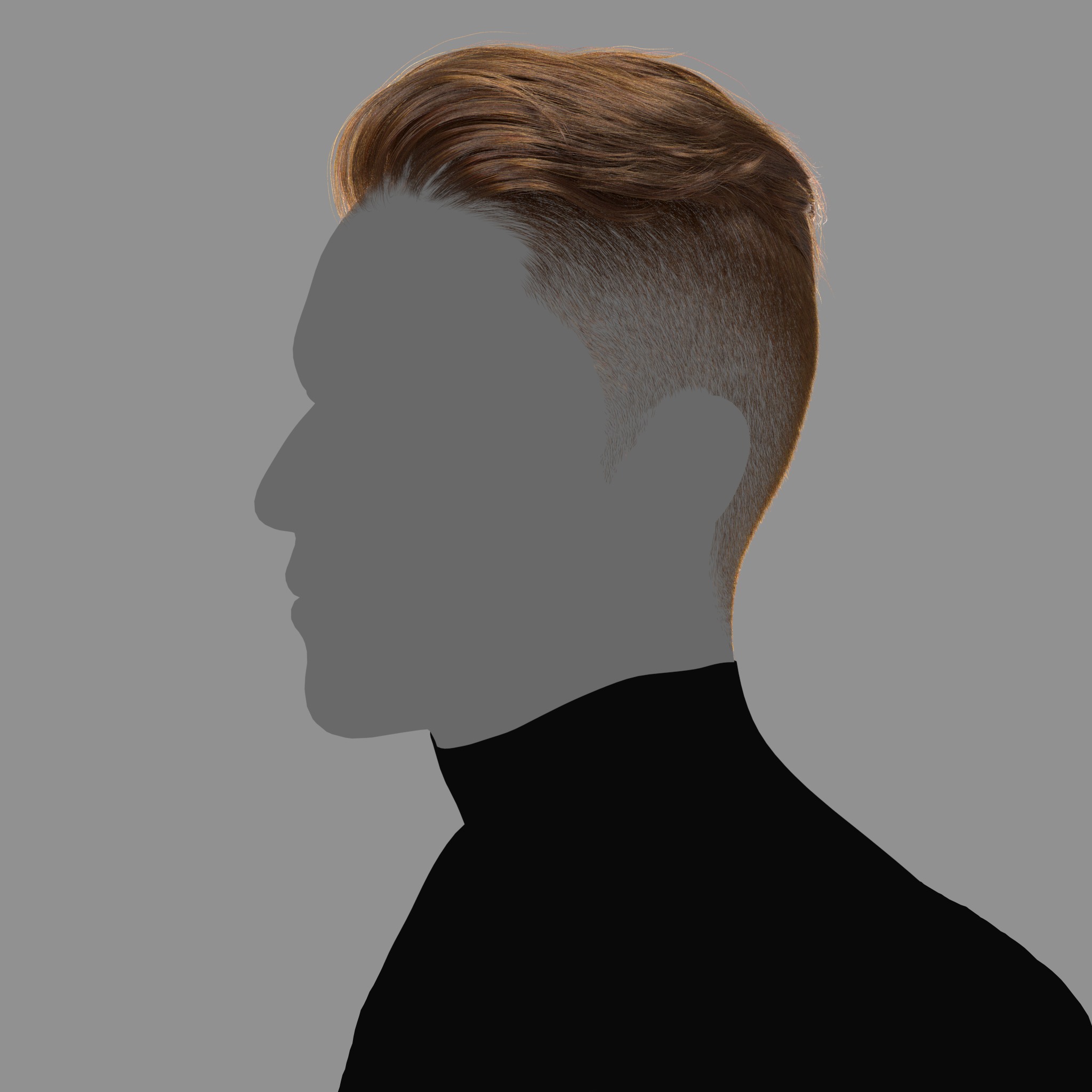 Male Hairstyle XGen maya scene 3D model and abc FBX 3D model_2