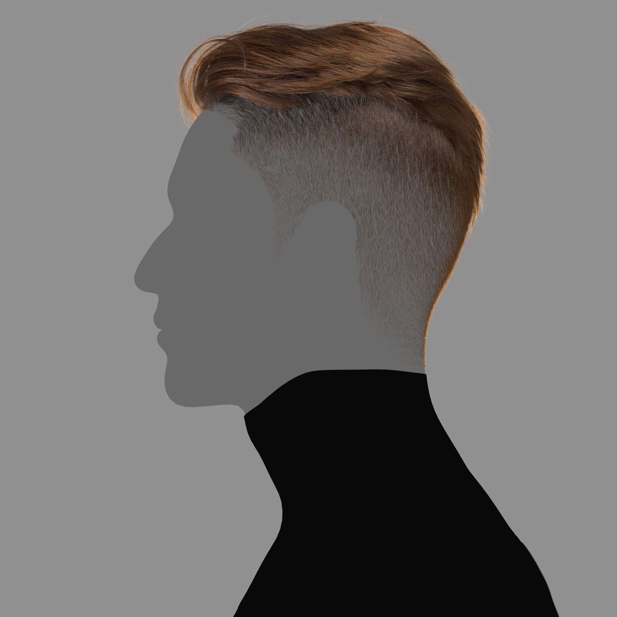 Male Hairstyle XGen maya scene 3D model and abc FBX 3D model_3