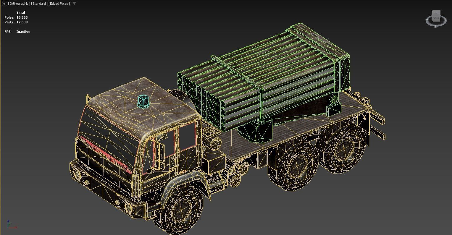 3D model of a military truck equipped 3D model_1