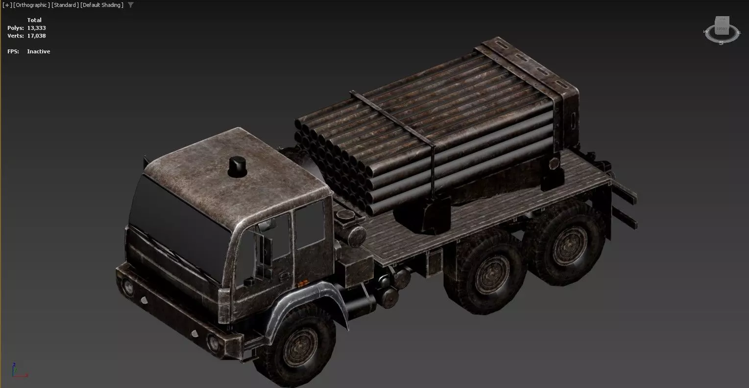3D model of a military truck equipped 3D model_0