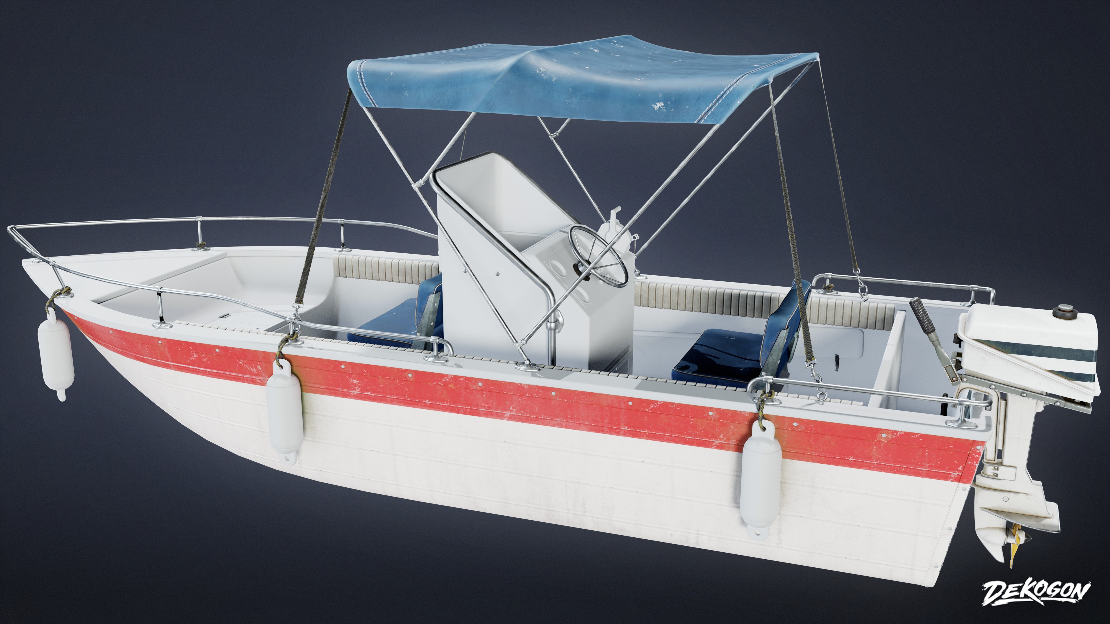 BOATYARD - Boat 47 - LOW POLY Low-poly 3D model_1