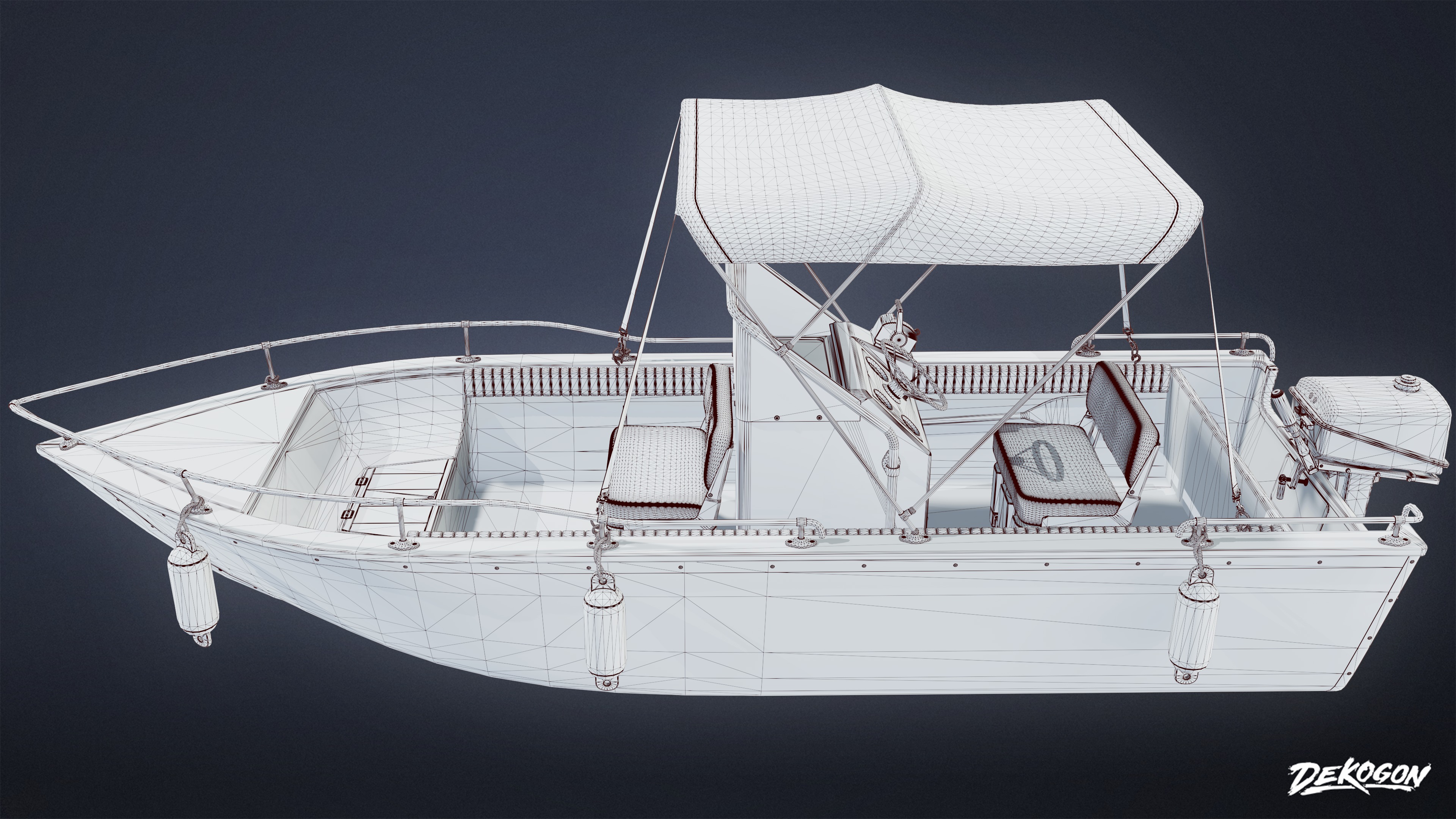 BOATYARD - Boat 47 - LOW POLY Low-poly 3D model_9