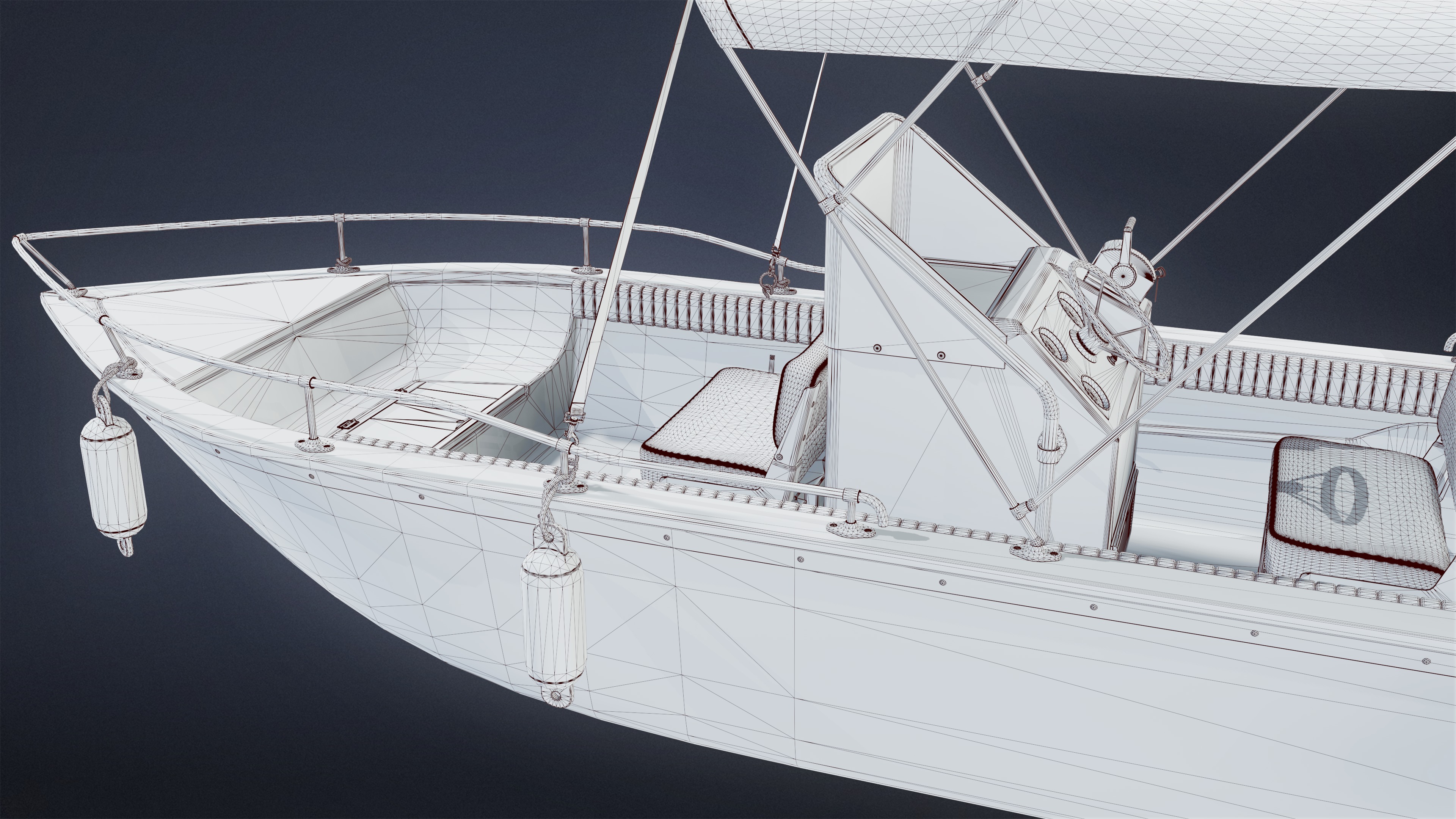 BOATYARD - Boat 47 - LOW POLY Low-poly 3D model_8