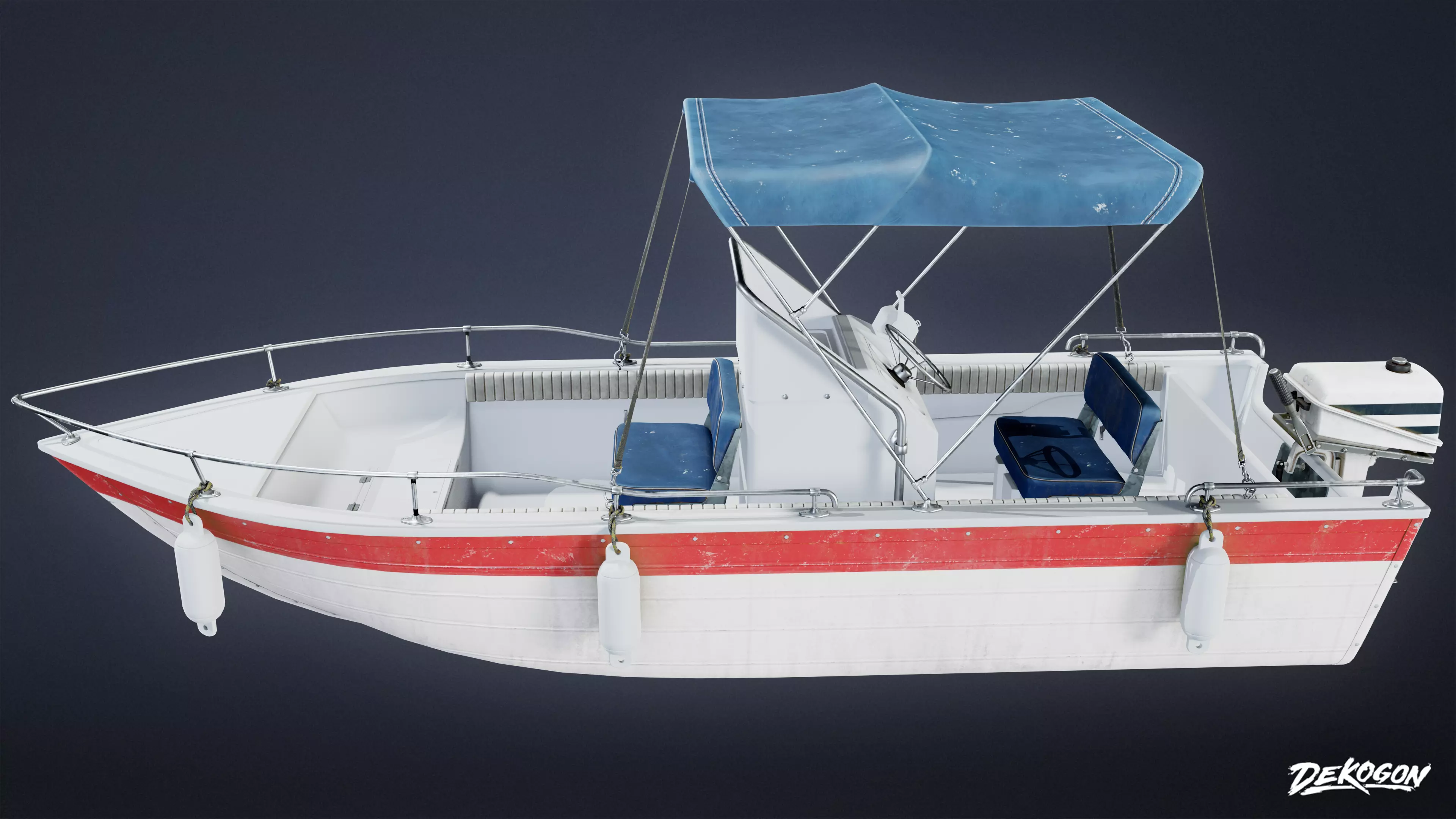 BOATYARD - Boat 47 - LOW POLY Low-poly 3D model_0