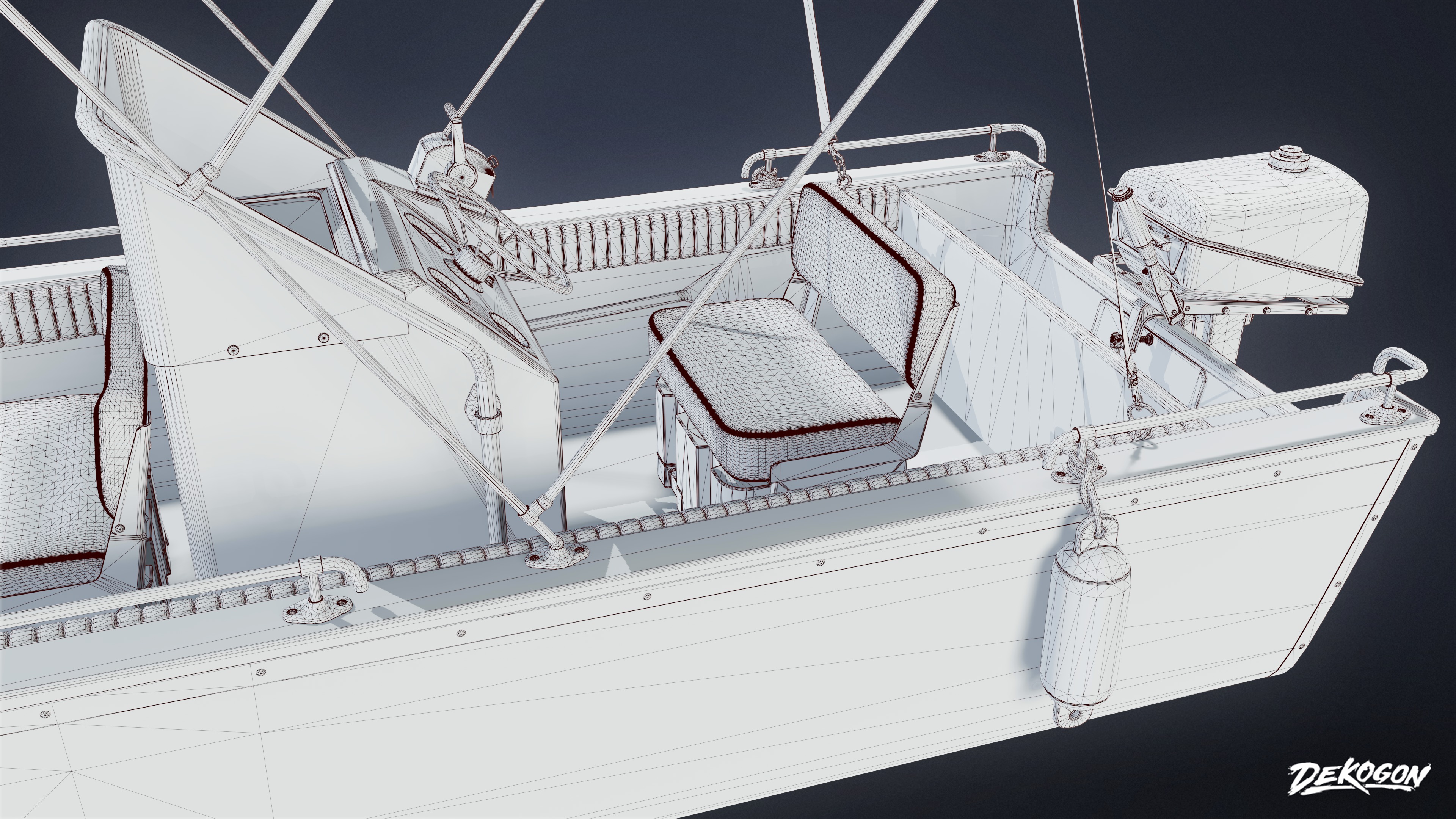 BOATYARD - Boat 47 - LOW POLY Low-poly 3D model_7