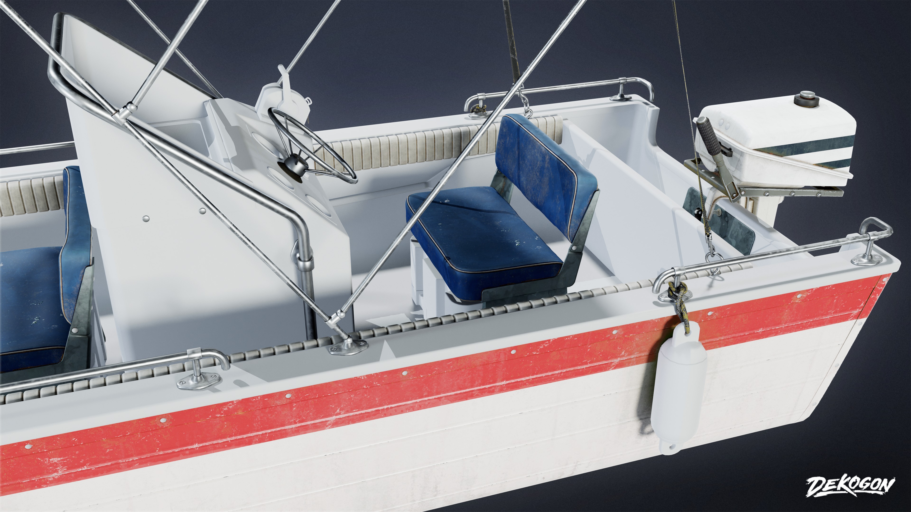BOATYARD - Boat 47 - LOW POLY Low-poly 3D model_6