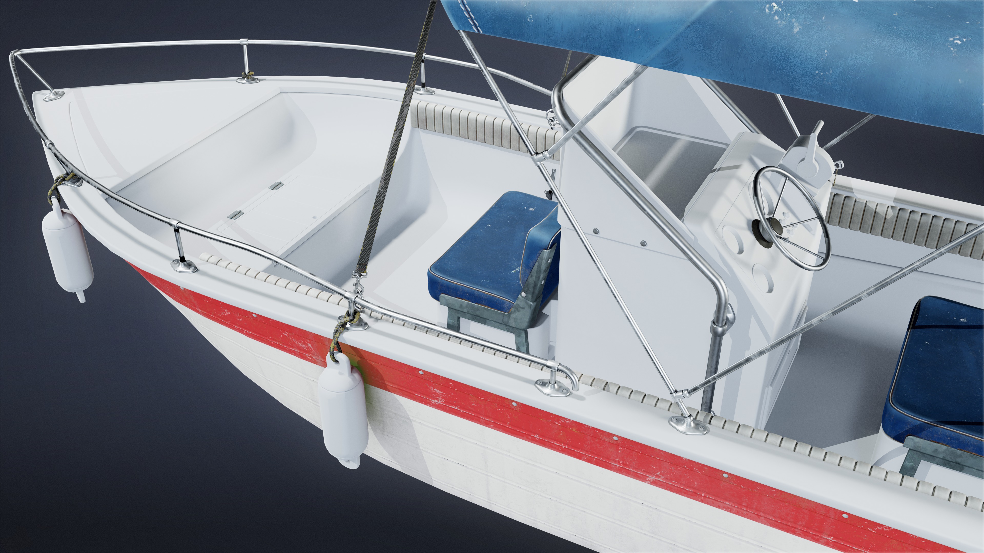 BOATYARD - Boat 47 - LOW POLY Low-poly 3D model_5