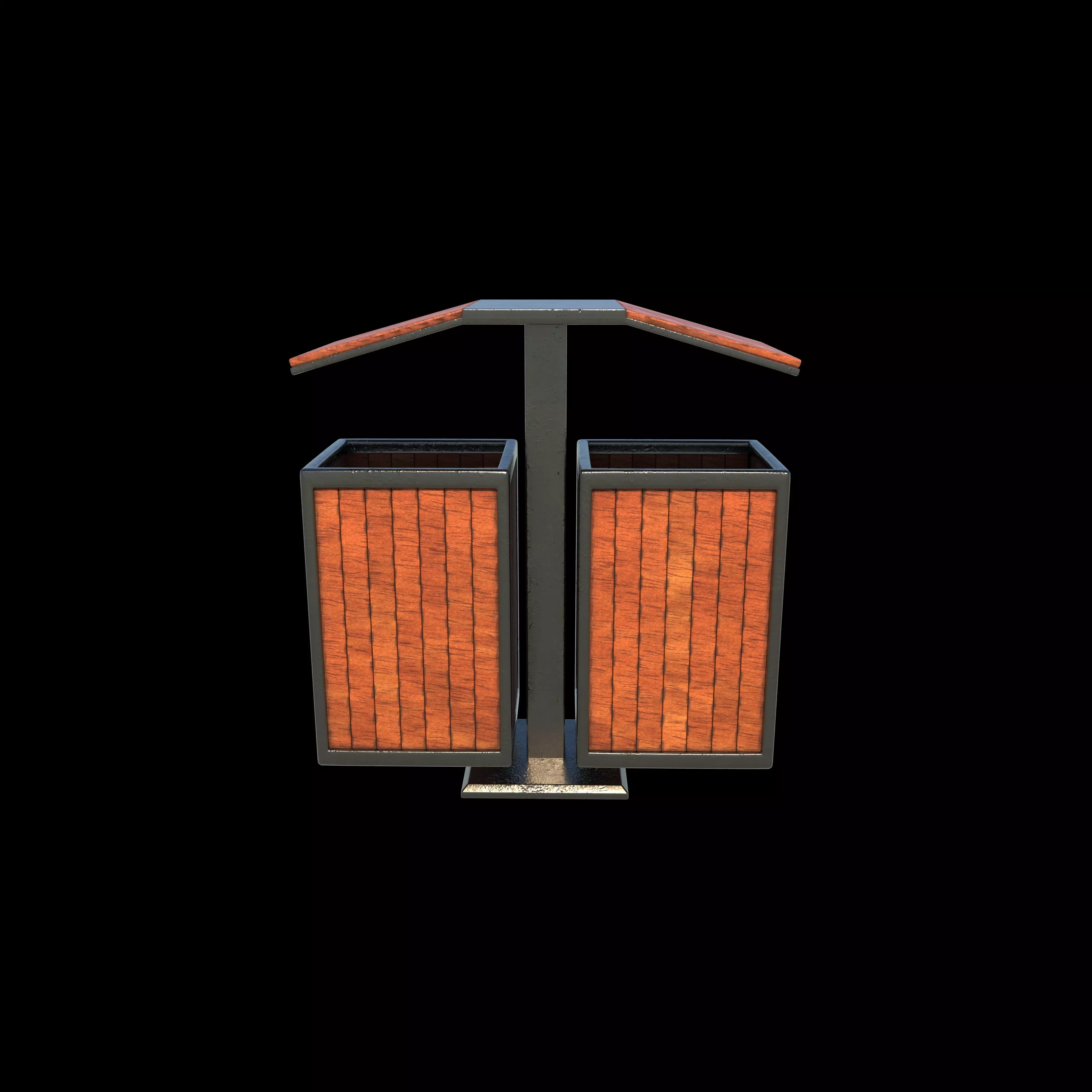 Outdoor Trash Bin 03 3D model_0