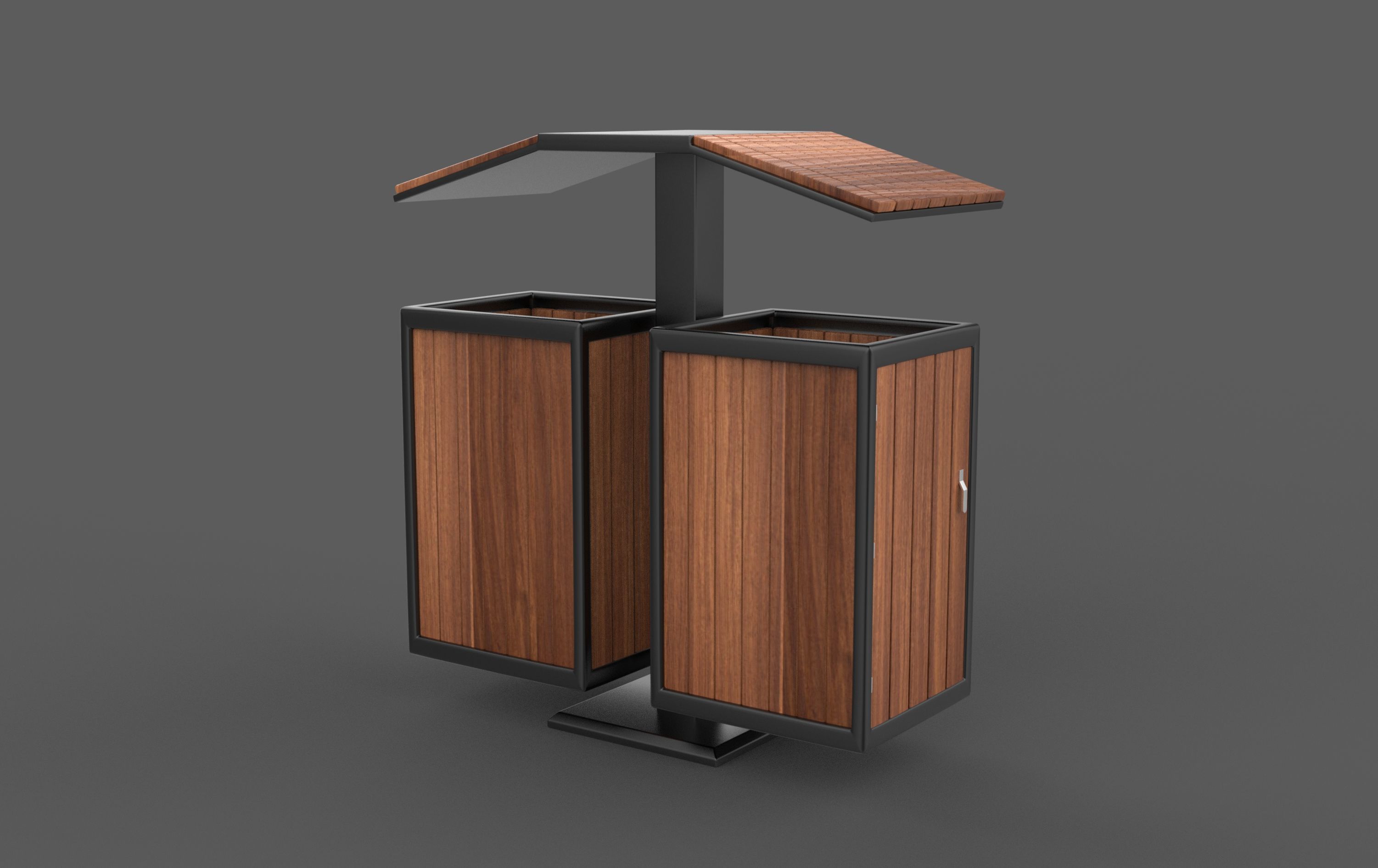 Outdoor Trash Bin 03 3D model_6