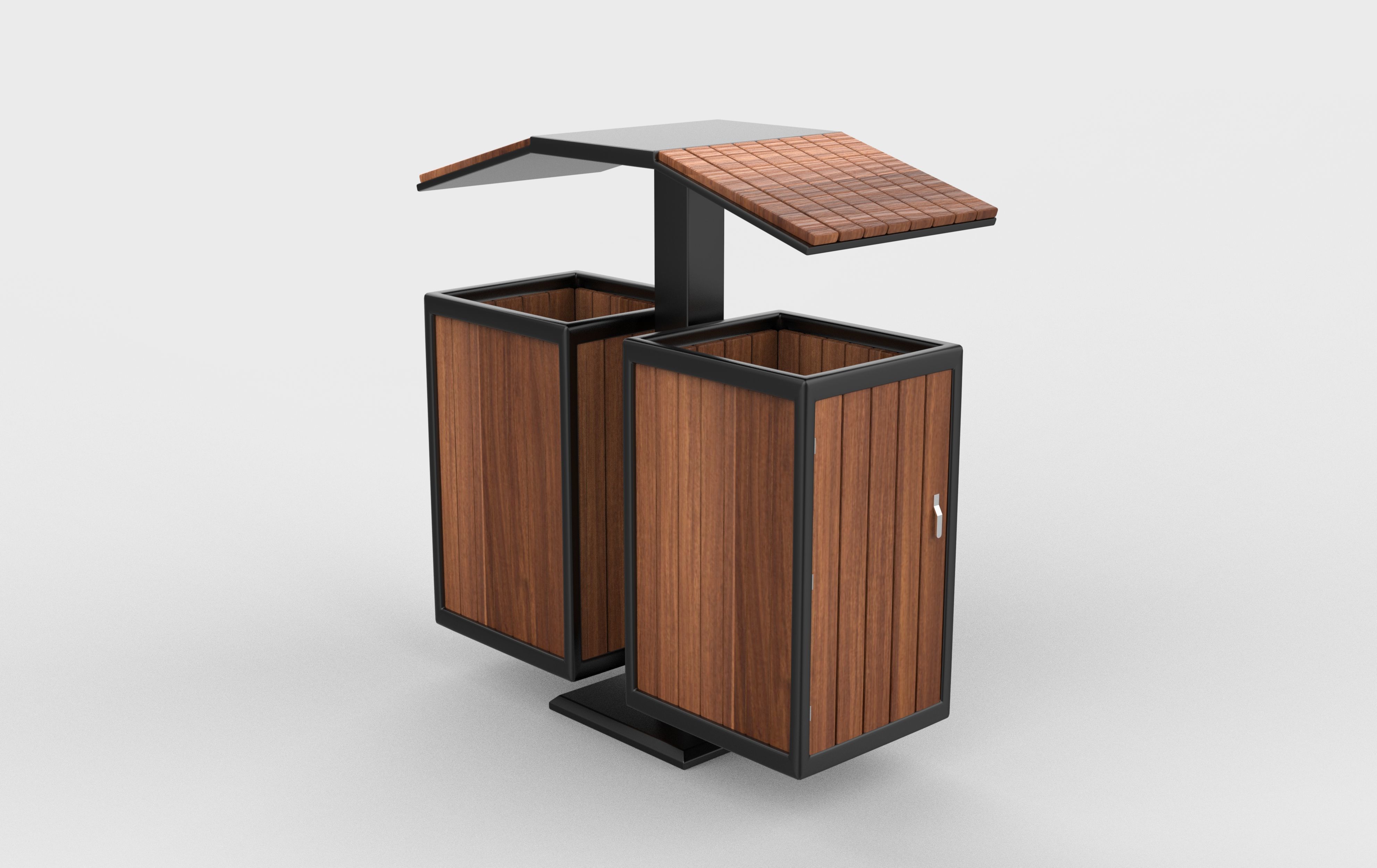 Outdoor Trash Bin 03 3D model_4