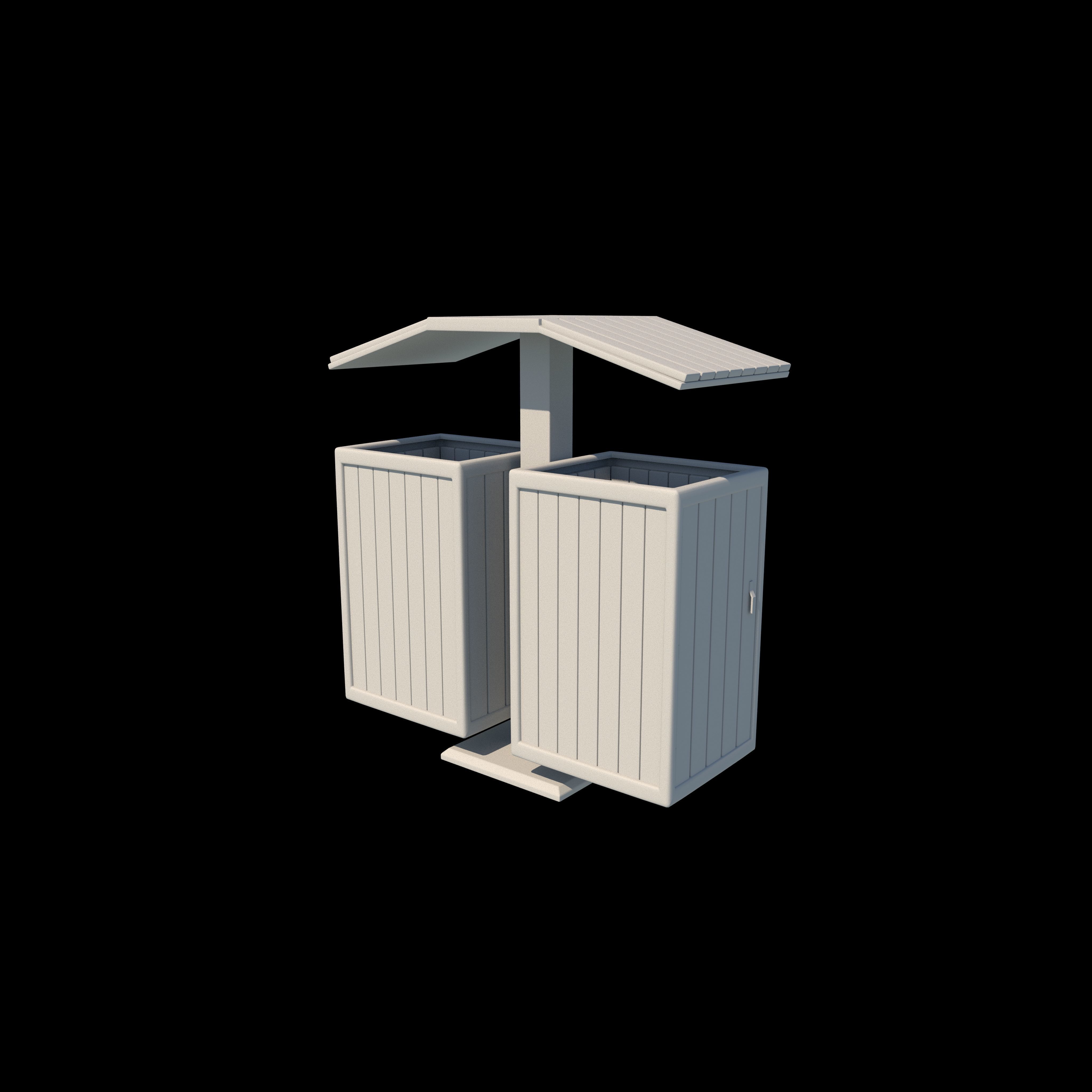 Outdoor Trash Bin 03 3D model_7