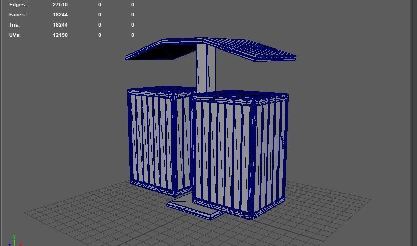 Outdoor Trash Bin 03 3D model_10