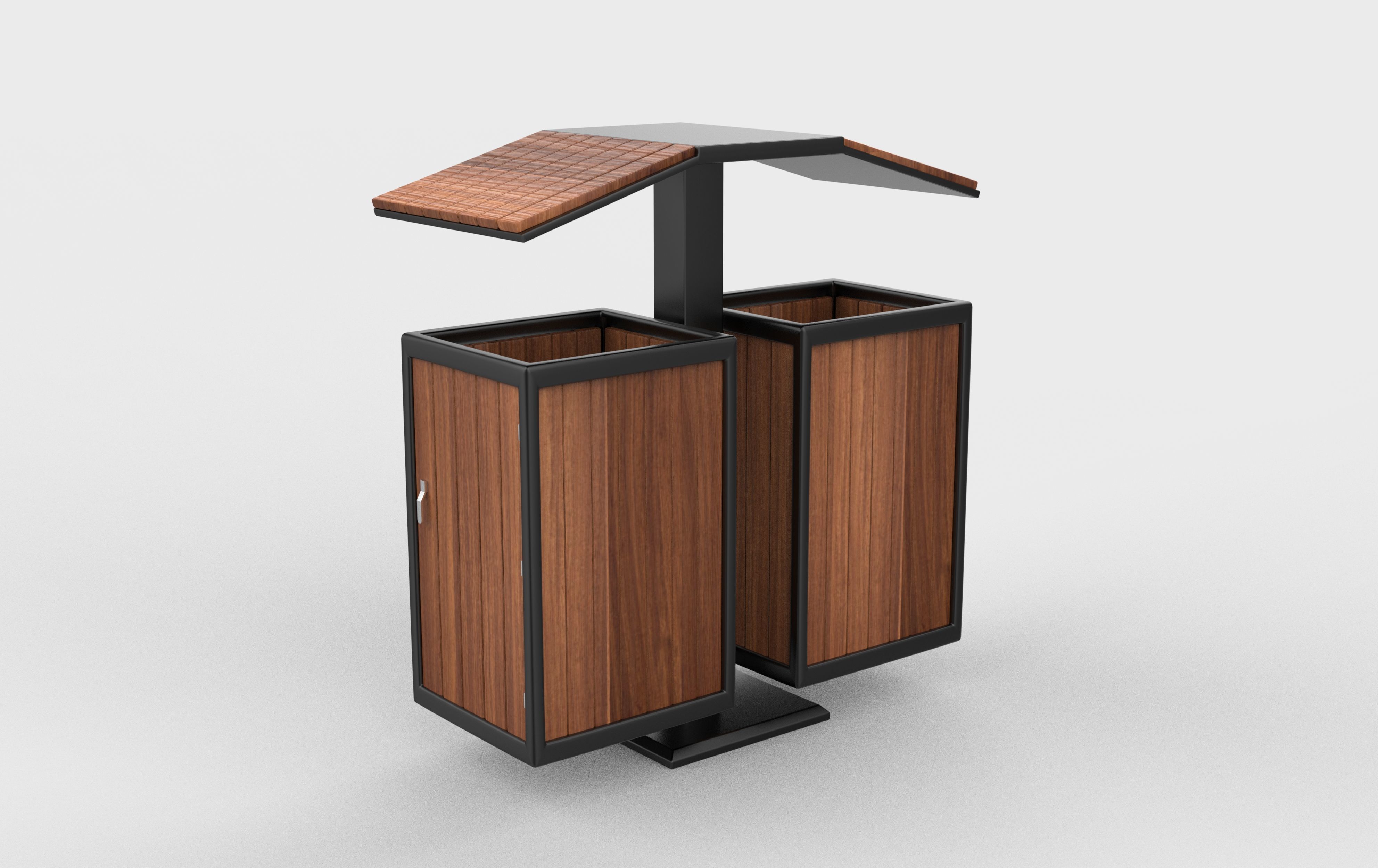 Outdoor Trash Bin 03 3D model_5