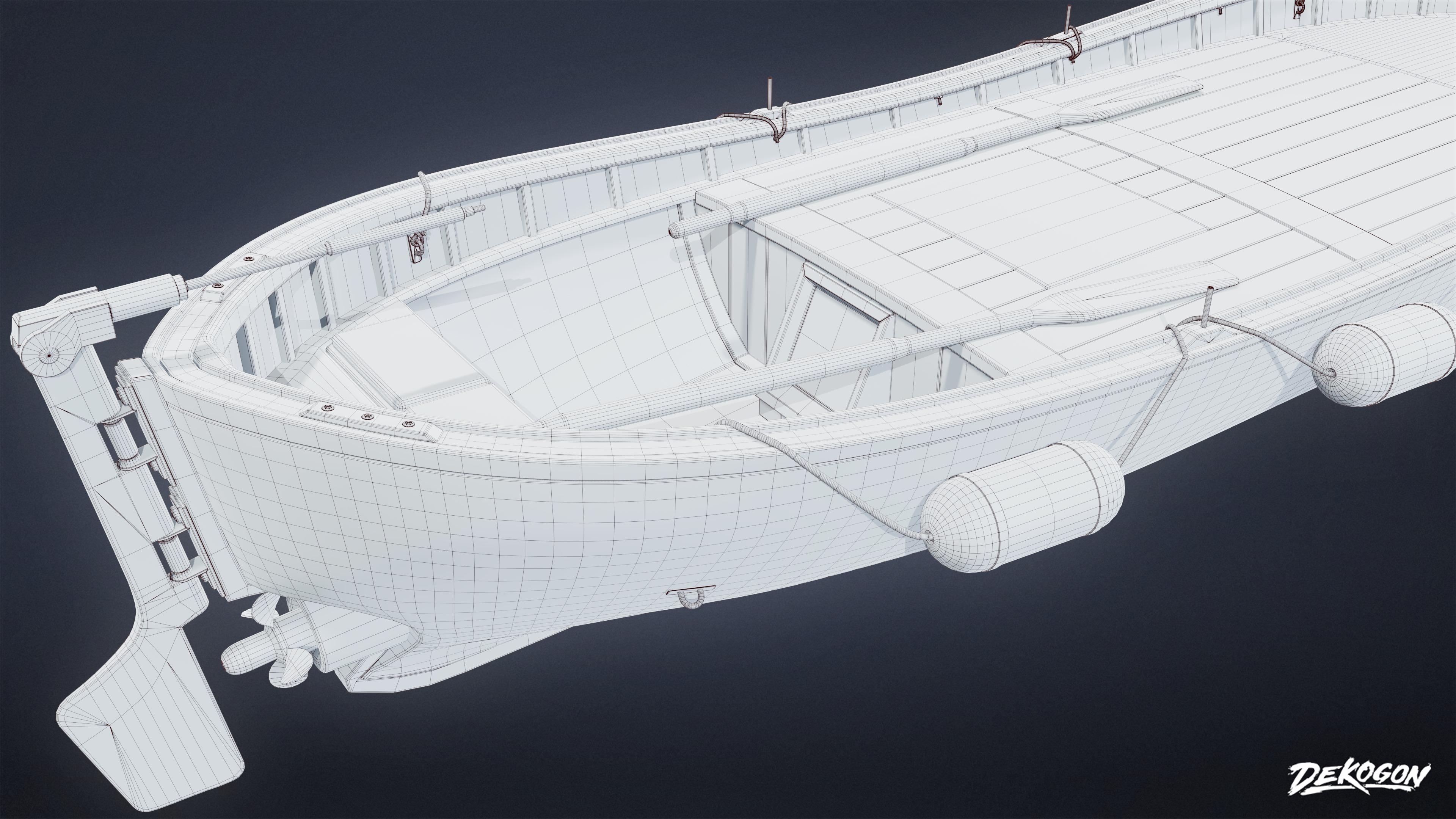 BOATYARD - Boat 54 - LOW POLY AND NANITE Low-poly 3D model_8