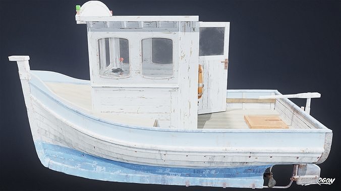 BOATYARD - Boat 78 - LOW POLY AND NANITE Low-poly 3D model
