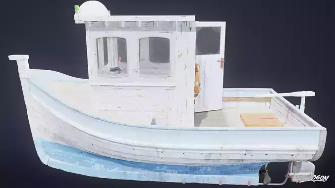 BOATYARD - Boat 78 - LOW POLY AND NANITE Low-poly 3D model