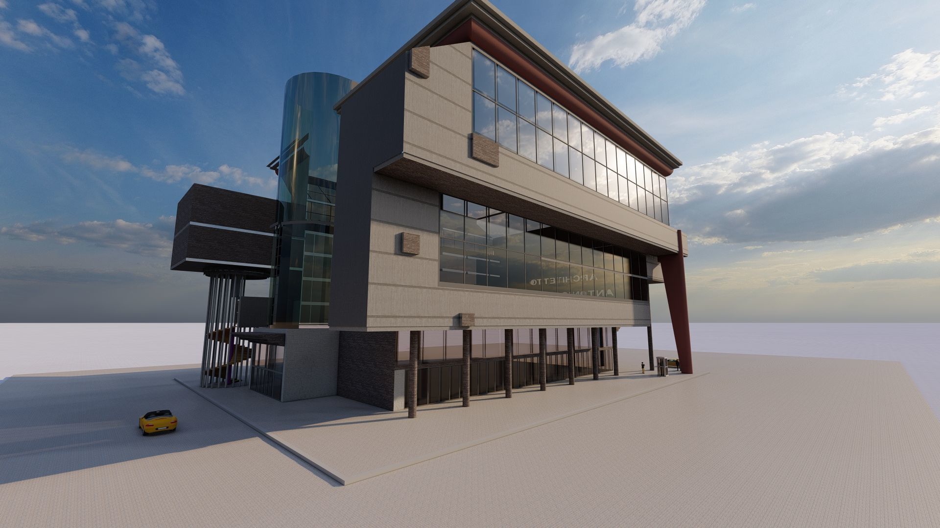 Futuristic Skyscraper-Building office-Modern office 3D model_3