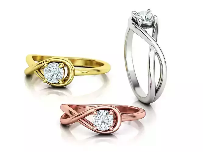 Infinity Knot Engagement Ring Half Carat Stone 5mm gem